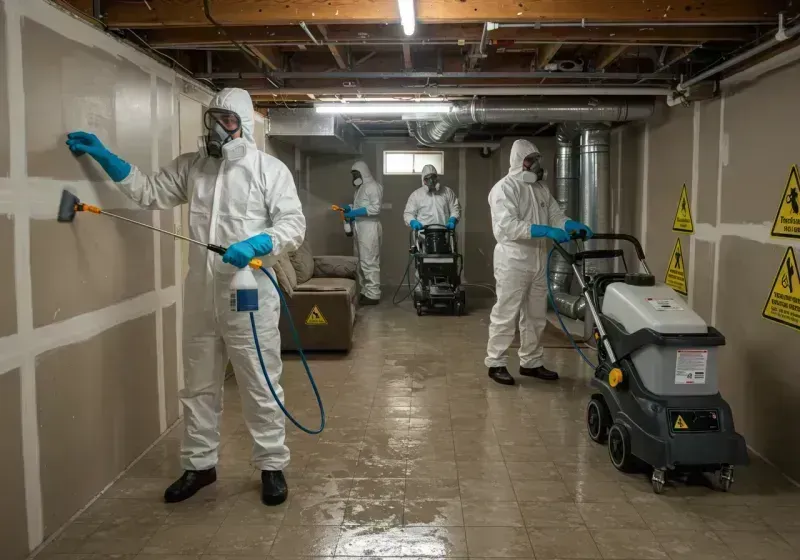 Basement Moisture Removal and Structural Drying process in Groves, TX